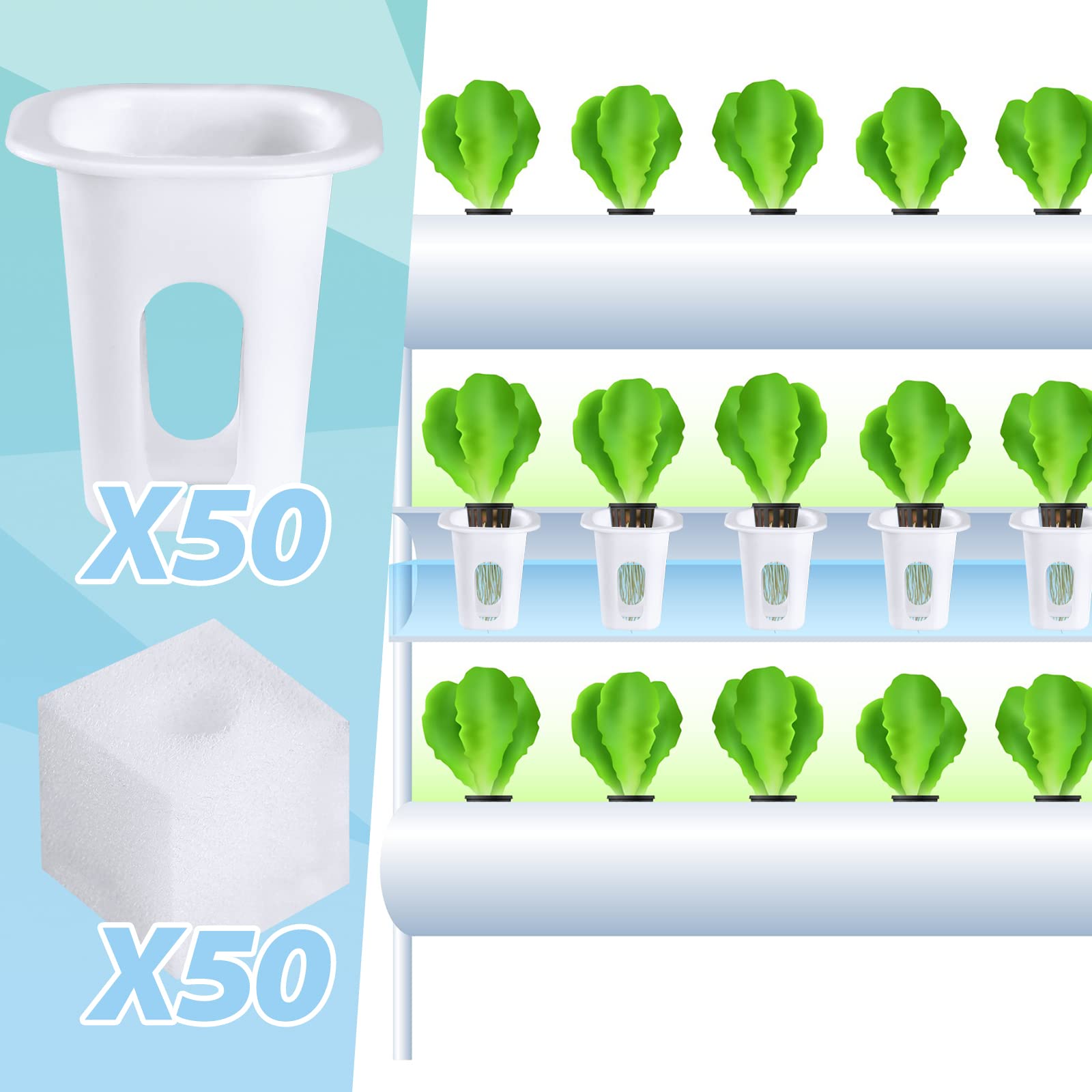 Hoolerry square grow baskets with 42mm top fit seed cups.