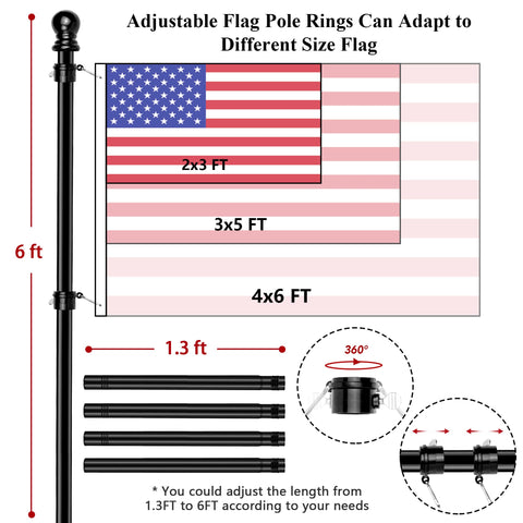 Hoople 3x5 American flag included for immediate outdoor use