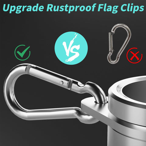 HOOPLE adjustable 1.3-1.5 inch rings fit multiple flagpoles.