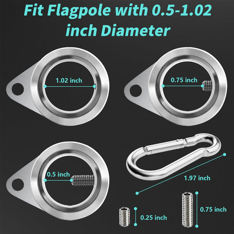 HOOPLE adjustable screws fit 0.75–1.02 inch poles for flexible mounting.