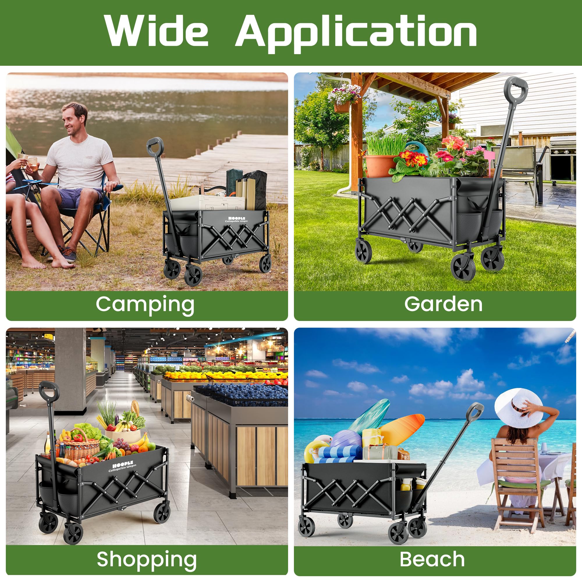 HOOPLE grocery and outdoor cart simplifies shopping and trips.