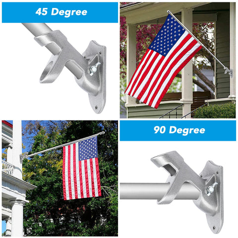 HOOPLE dual-position flag bracket offering 45° and 90° mounting options