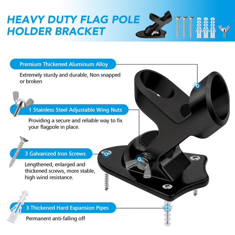 HOOPLE dual-position mount enables 45° or 90° flag display.