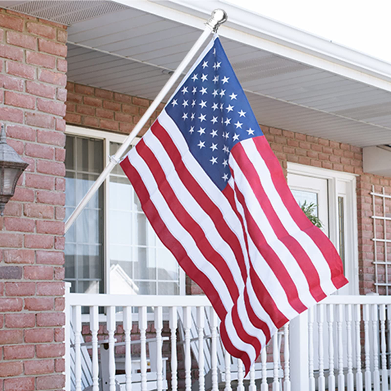HOOPLE flag pole fits 3x5 ft flags for larger seasonal banners.