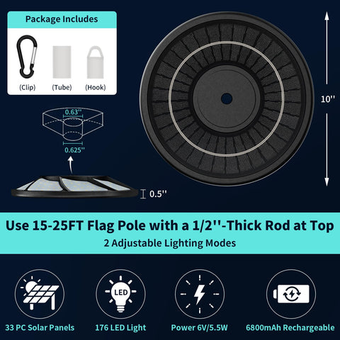 HOOPLE flag light packaging includes tube, hook, and clip for easy install.
