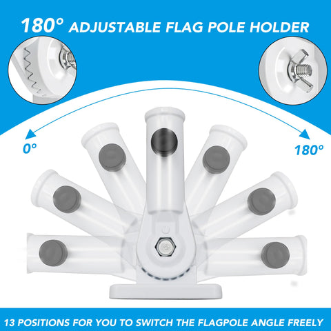 HOOPLE adjustable angle with 13 positions for ideal flag visibility