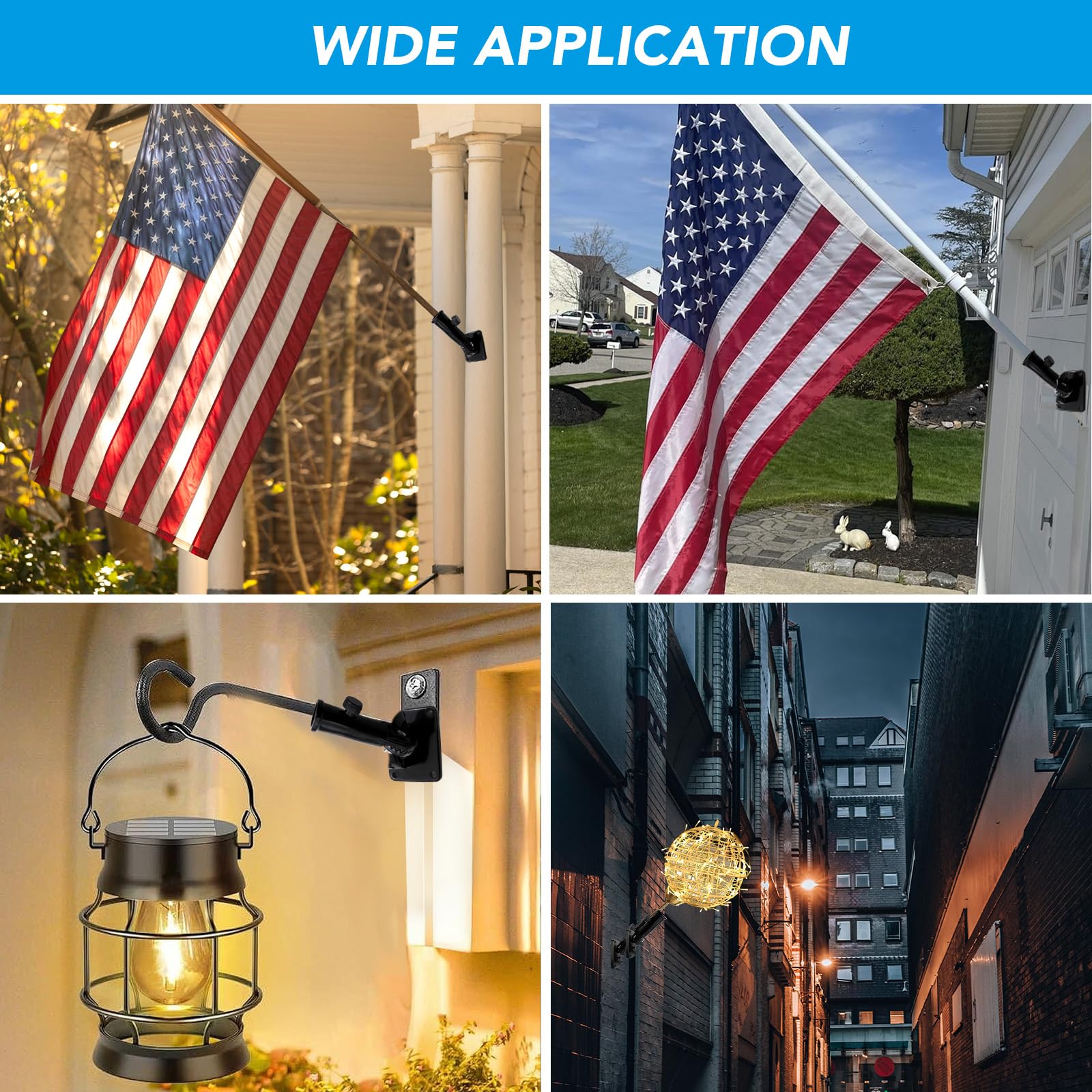HOOPLE one-inch-pole-fit bracket compatible with most standard flag poles