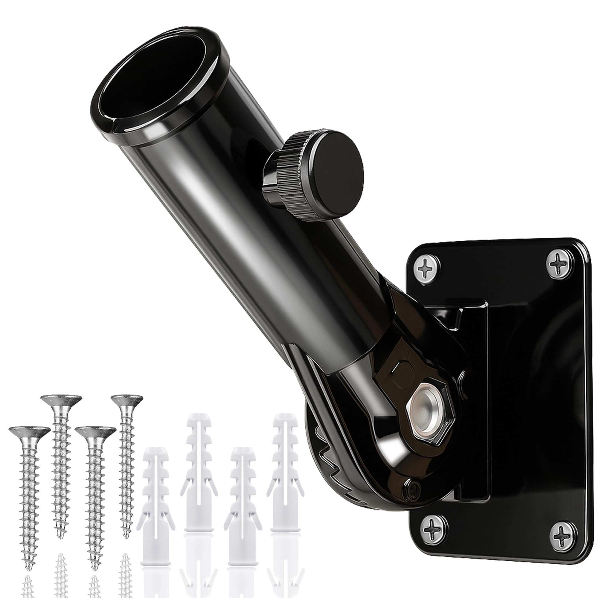 HOOPLE outdoor-mount flag pole holder secures flags against wind with sturdy aluminum build