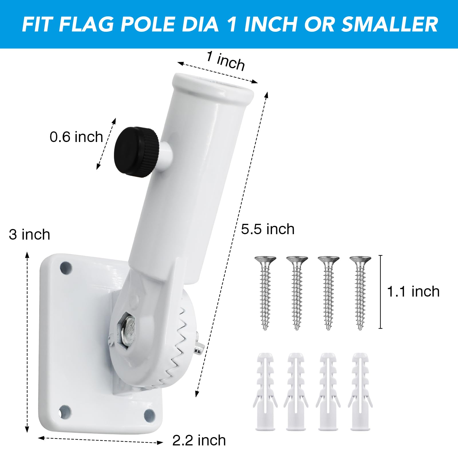 HOOPLE outdoor flag pole holder for porch or wall mounting