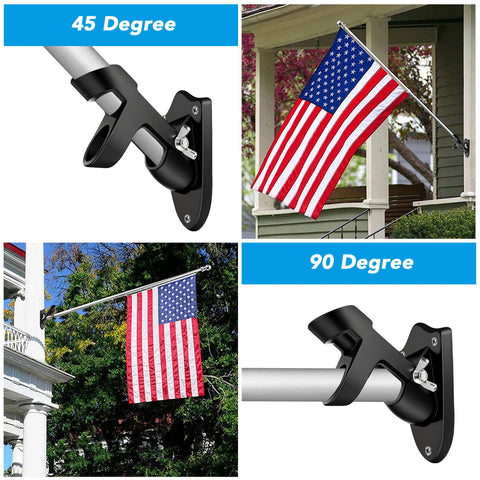 HOOPLE heavy-duty aluminum flag holder resists outdoor wear.