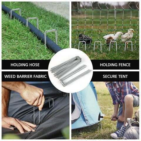 Hoople corrosion-resistant galvanized steel staples ideal for outdoor beds and fabrics.