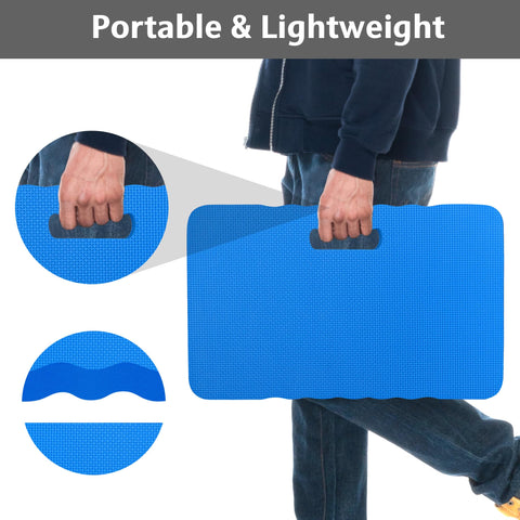 HOOPLE kneeling pad features built-in handle for easy transport.