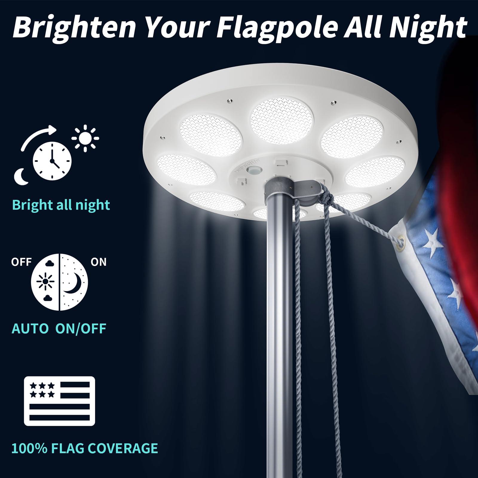 HOOPLE light displaying two brightness modes for flexible runtime