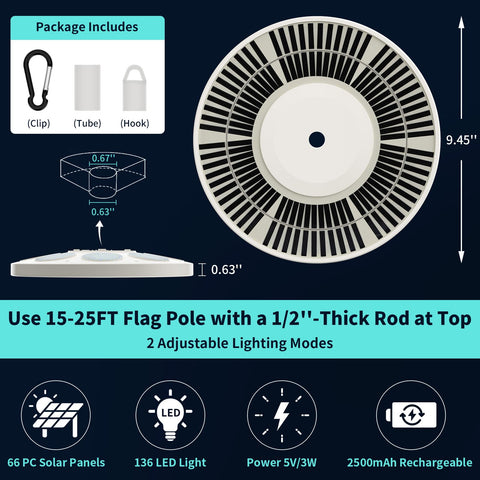HOOPLE package includes light, tube, hook, and clip for mounting