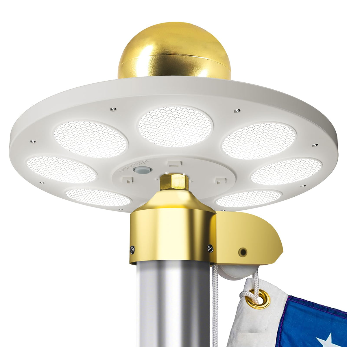 HOOPLE solar flag light with 136 LEDs for bright, multi-angle flag illumination