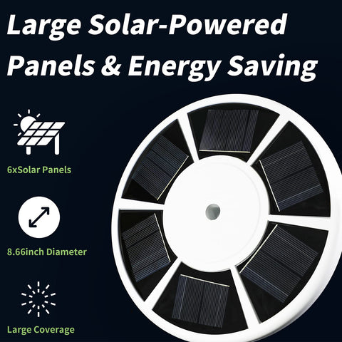 HOOPLE flag light with solar panel and LED array enabling auto on/off.