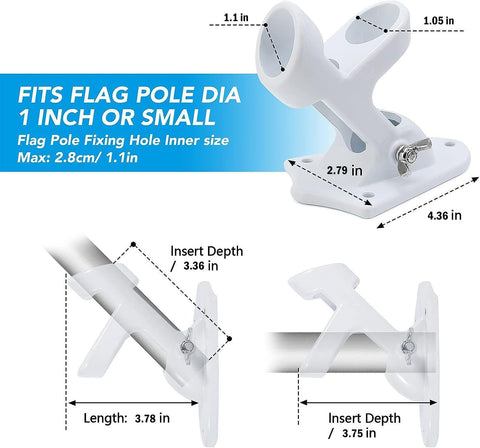 HOOPLE flag bracket with butterfly screws for secure pole grip.