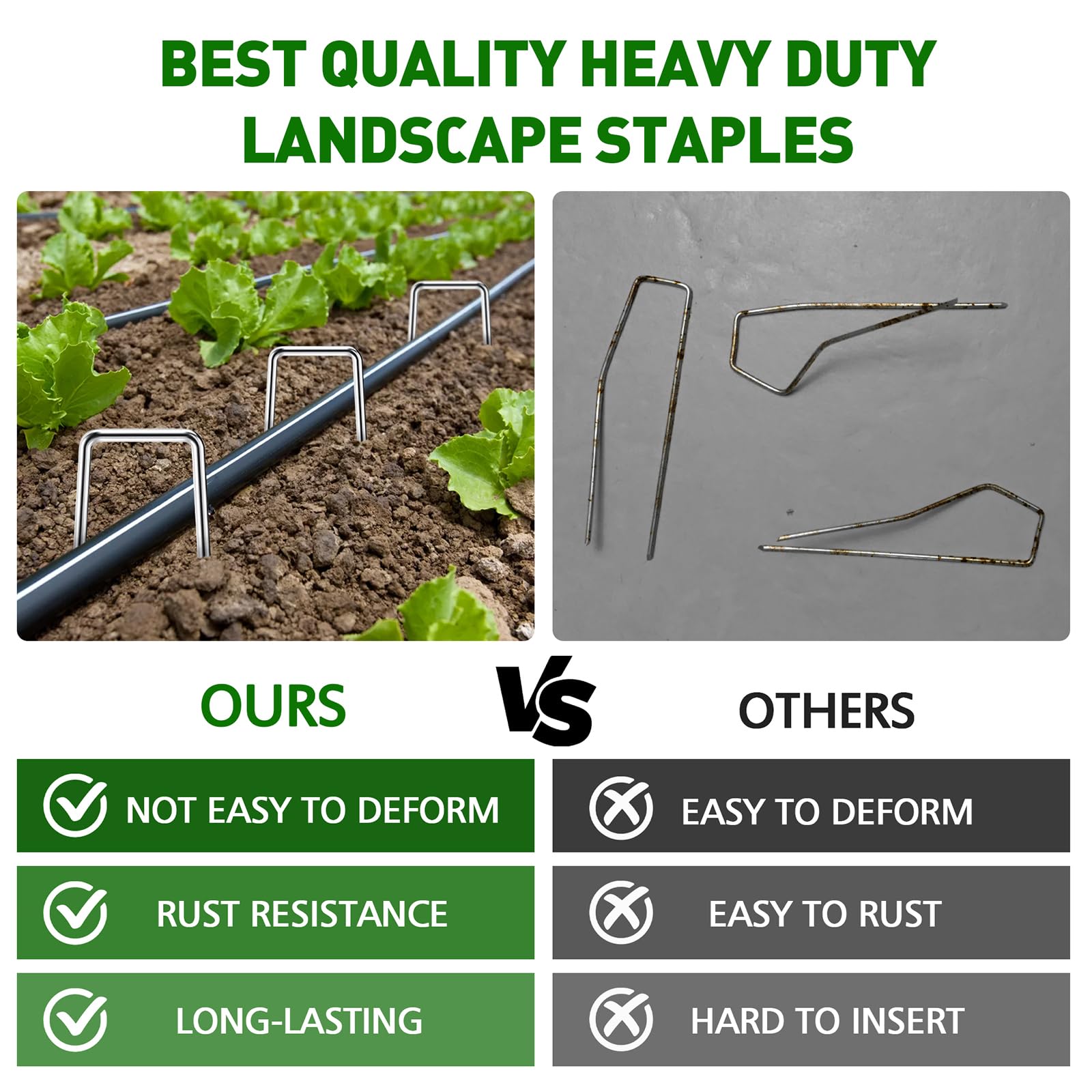 HOOPLE 11-gauge steel stake anchors tents and garden nets securely.