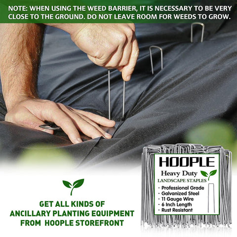 Thick HOOPLE fabric minimizes sunlight to curb weed growth during planting.
