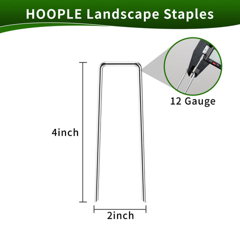 HOOPLE U-shaped stakes with sharp ends penetrate soil smoothly for secure anchoring.