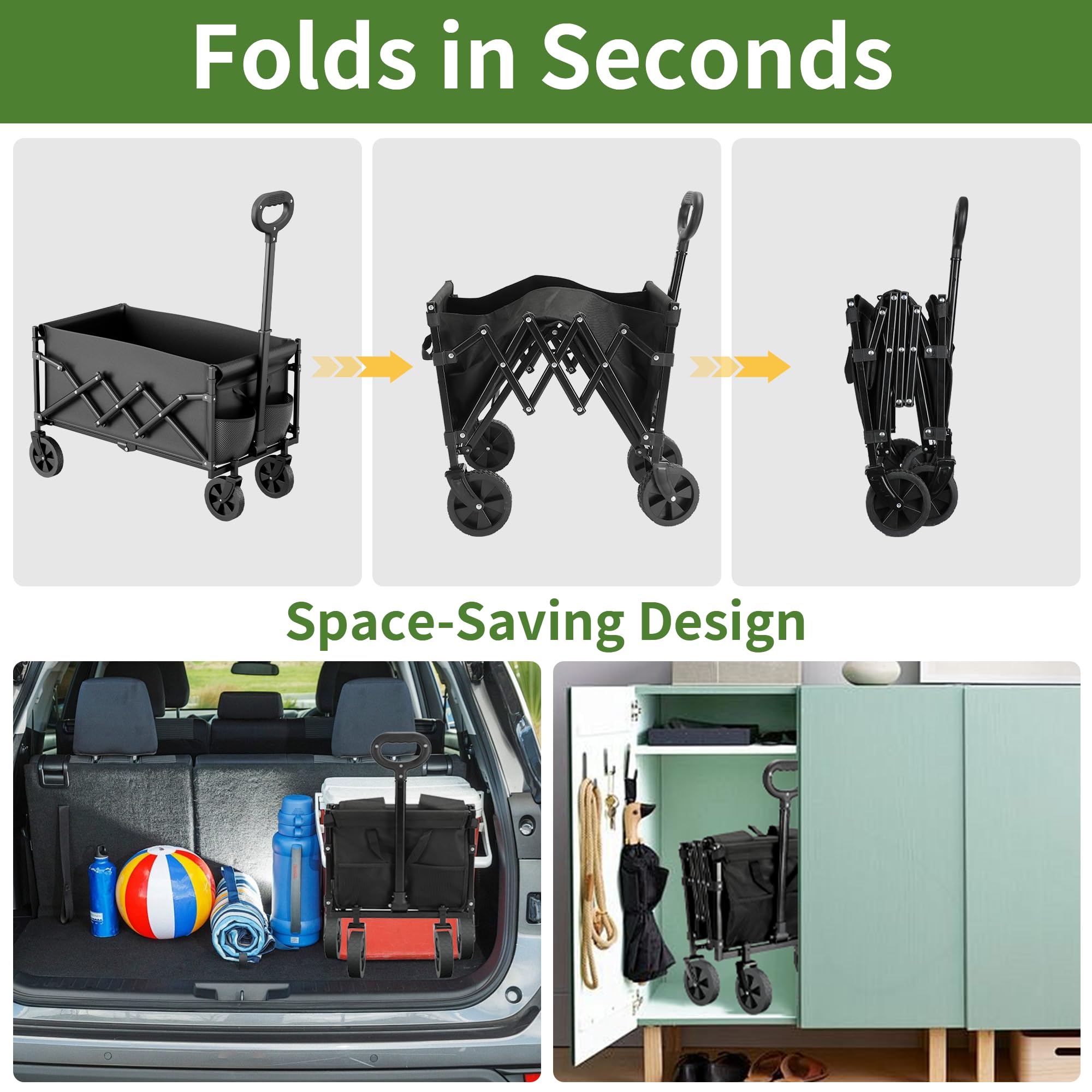HOOPLE wagon with two cup holders keeps drinks secure.