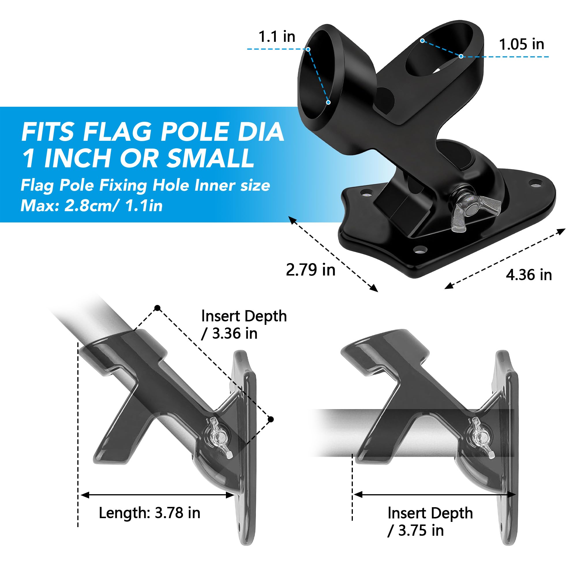 HOOPLE versatile bracket suits walls, rails, porches, and more.