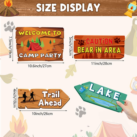Hooqict camping sign camp fire for gathering spots and cozy corners.