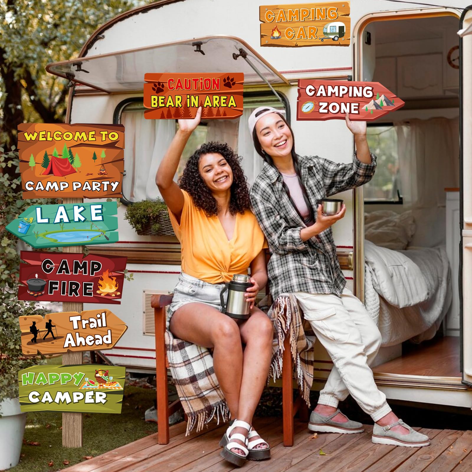 Hooqict camping sign camping car to mark vehicle-friendly zones and checkpoints.