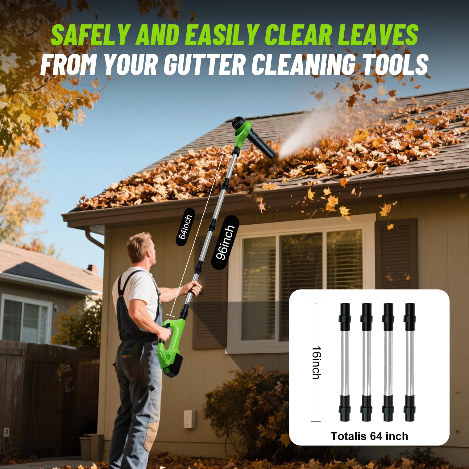 HooSeen 40V cordless leaf blower enables quick outdoor debris cleanup