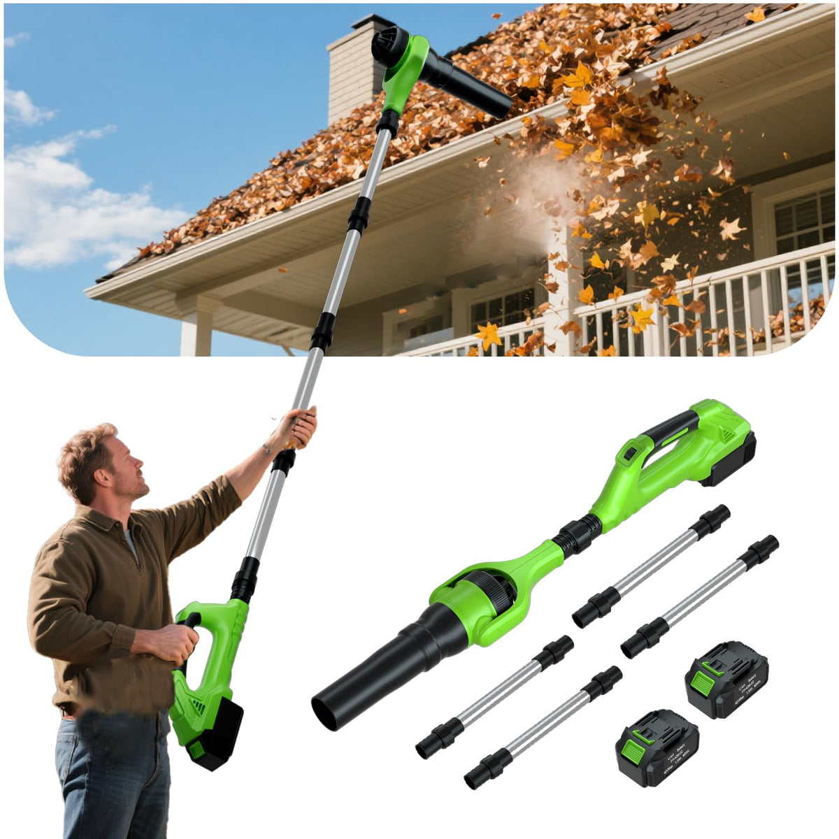 HooSeen roof gutter cleaning attachment extending reach for safer ground-based maintenance