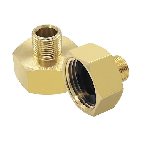 Hooshing 2PCS adapter close-up shows brass fittings for secure leak-free connection.