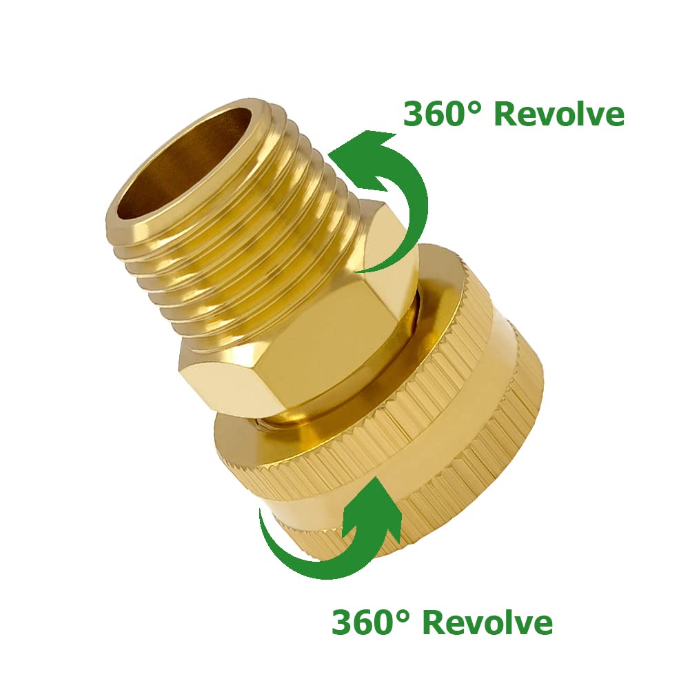 Hooshing 3-4 GHT to 1-2 NPT adapter enables versatile hose connections.