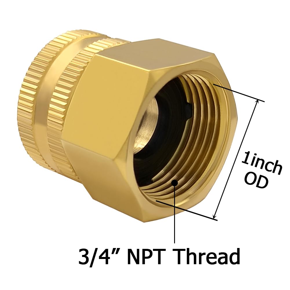 Hooshing 3-pack brass hose adapters set for quick, tool-free assembly.