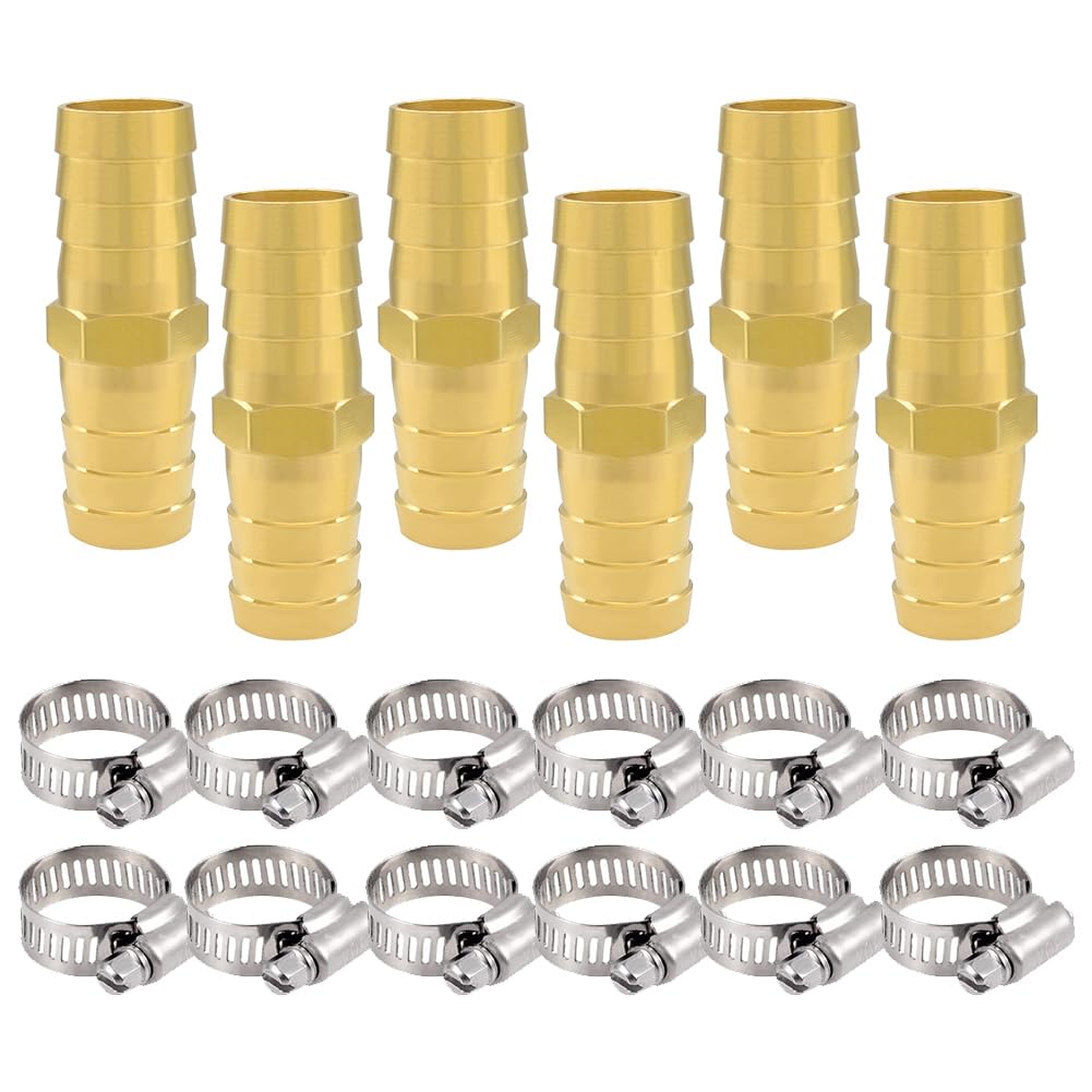 Hooshing brass barb connector and clamp provide a quick, secure hose repair.