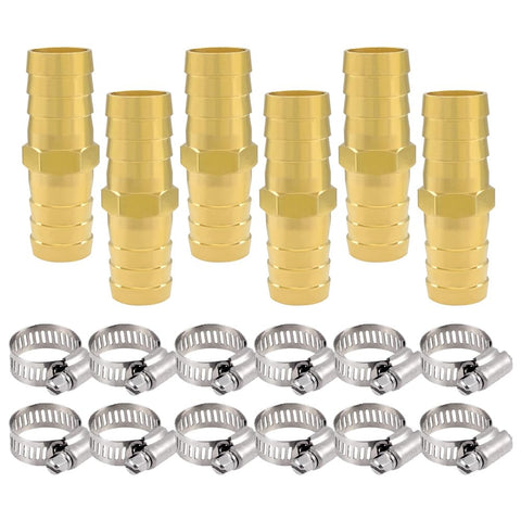 Hooshing brass barb connector and clamp provide a quick, secure hose repair.
