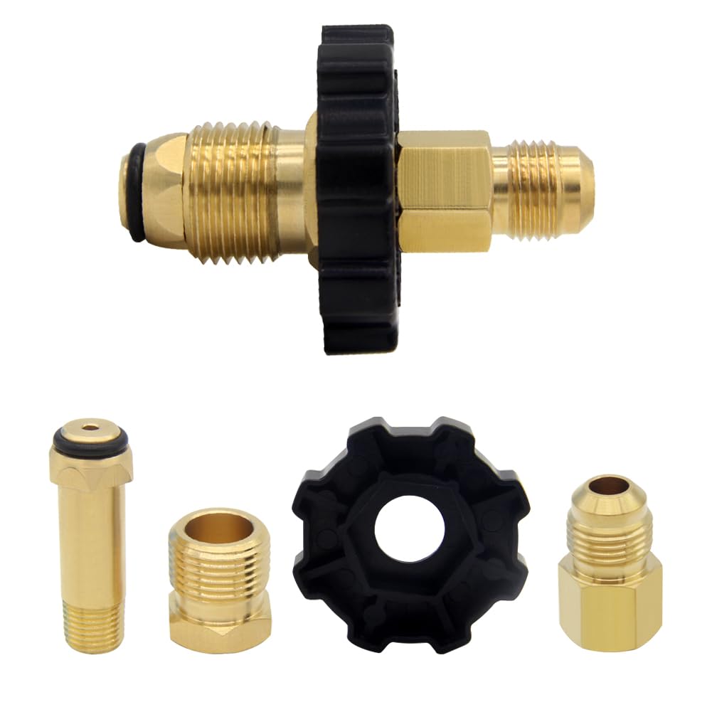 Hooshing brass connector POL adapter with full-flow design for heaters and stoves.