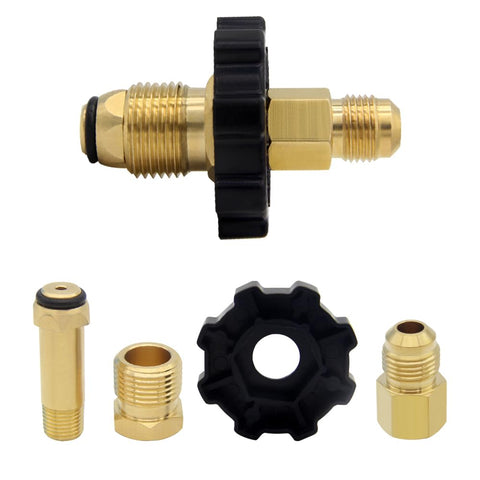 Hooshing brass connector POL adapter with full-flow design for heaters and stoves.