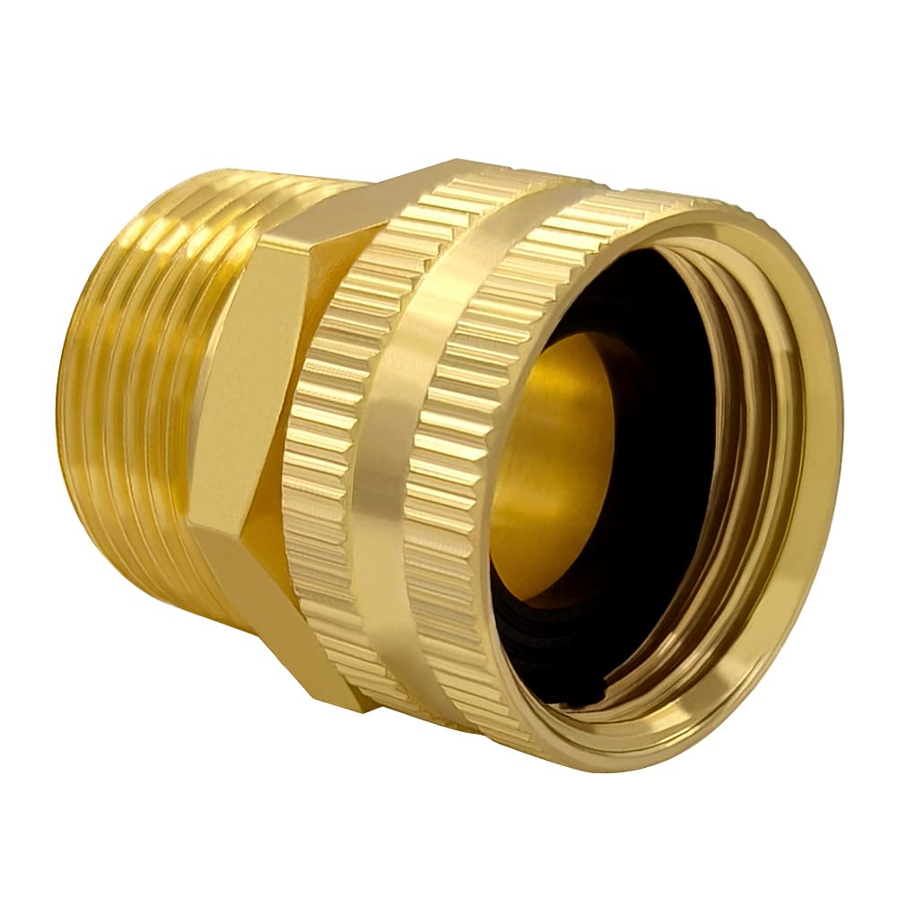 Hooshing brass connector with washers provides a reliable seal for hoses.