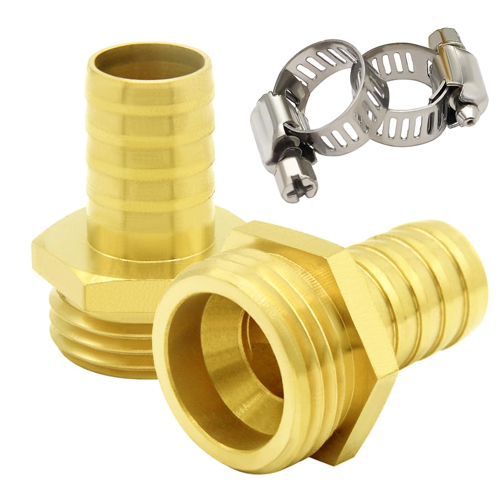 Hooshing brass garden hose adapter 34-barb close-up showing durable barb connection for hoses