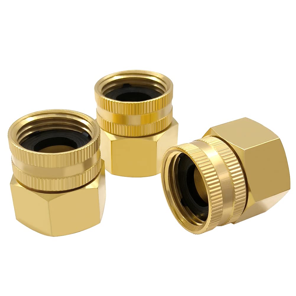 Hooshing brass garden hose adapter double female connector enables versatile hose fittings.