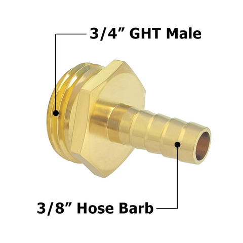 Hooshing brass adapters with stainless clamps ensuring durable outdoor seals.
