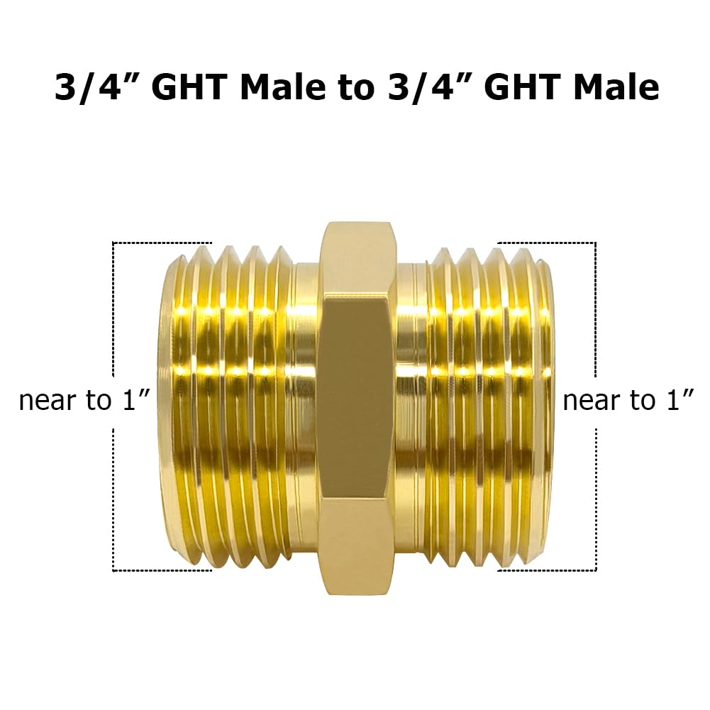 Hooshing brass hose adapter 2pc side view highlighting solid construction