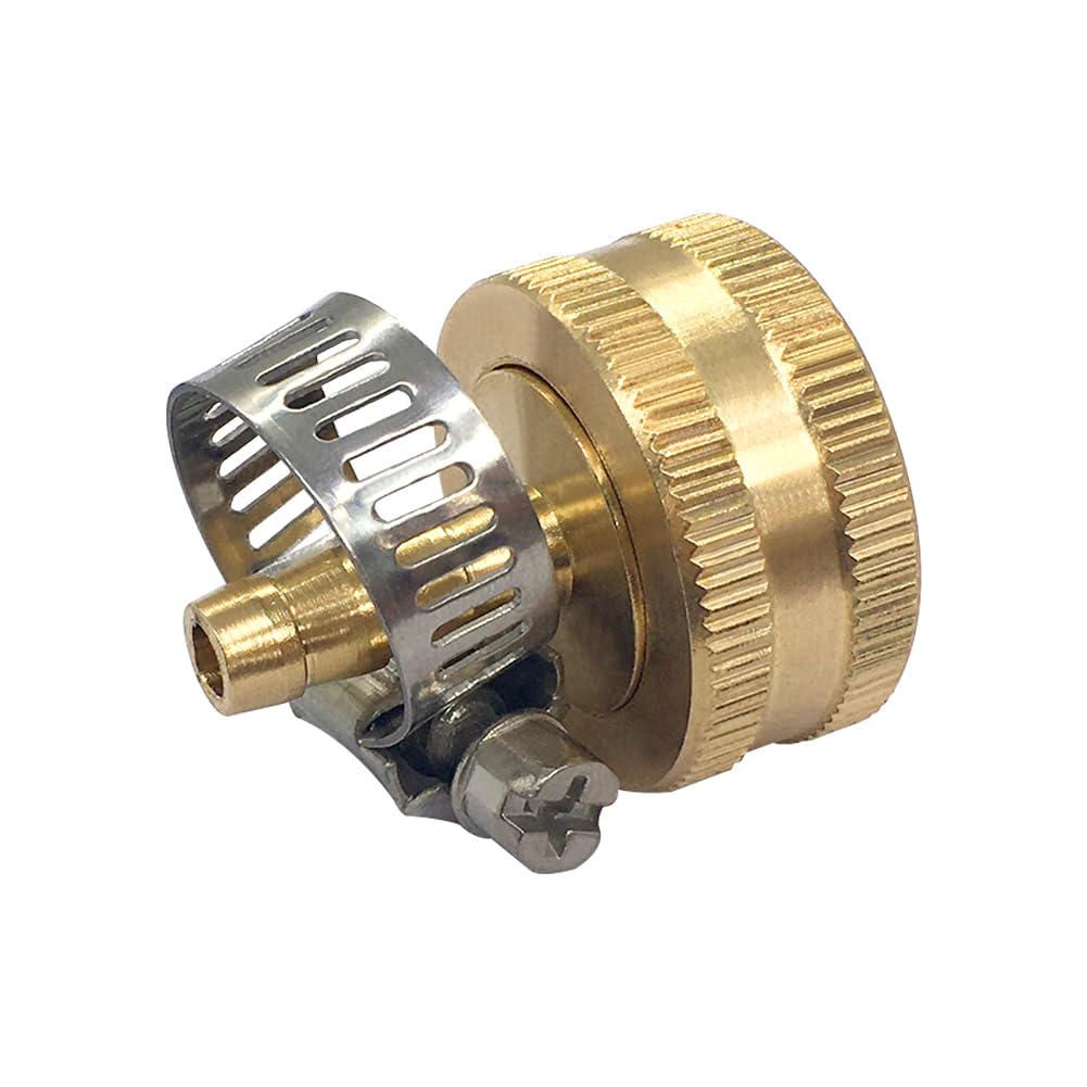 Hooshing garden hose connection in use with standard hose and sprinkler
