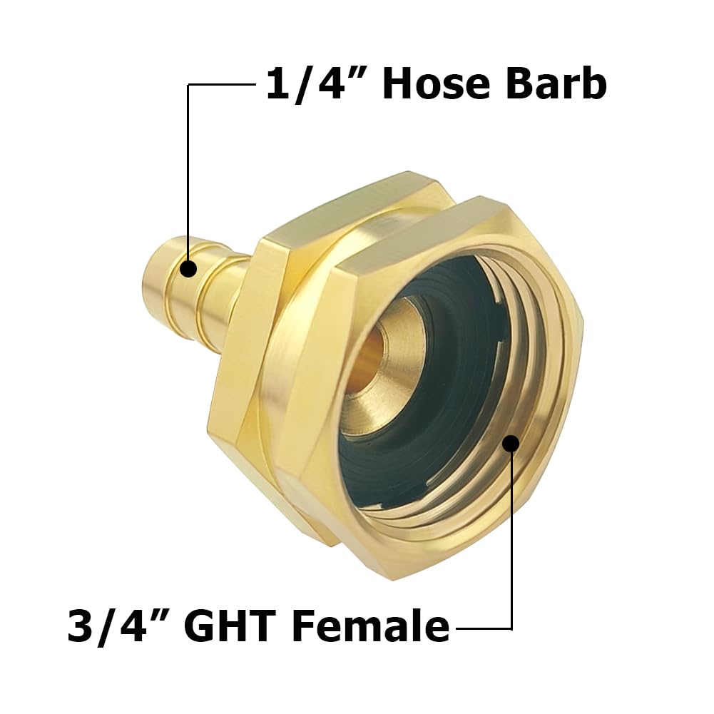 Hooshing brass hose adapter with gasket and stainless clamps for reliable seal