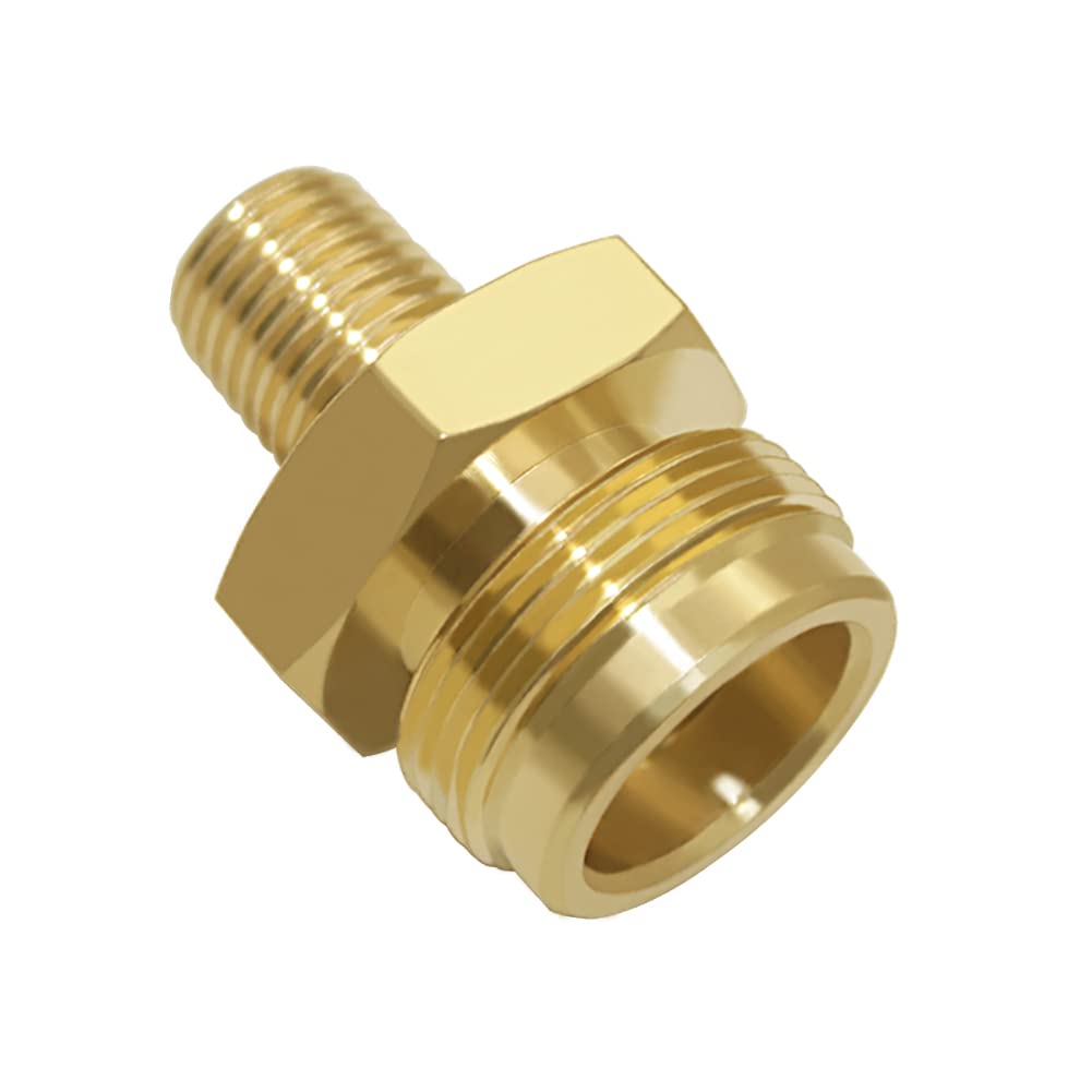 Hooshing propane fitting with 1-4 inch pipe thread for easy RV connections.