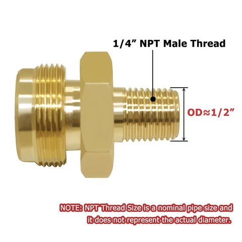 Close-up of Hooshing brass propane fitting showing corrosion resistance for outdoor use.