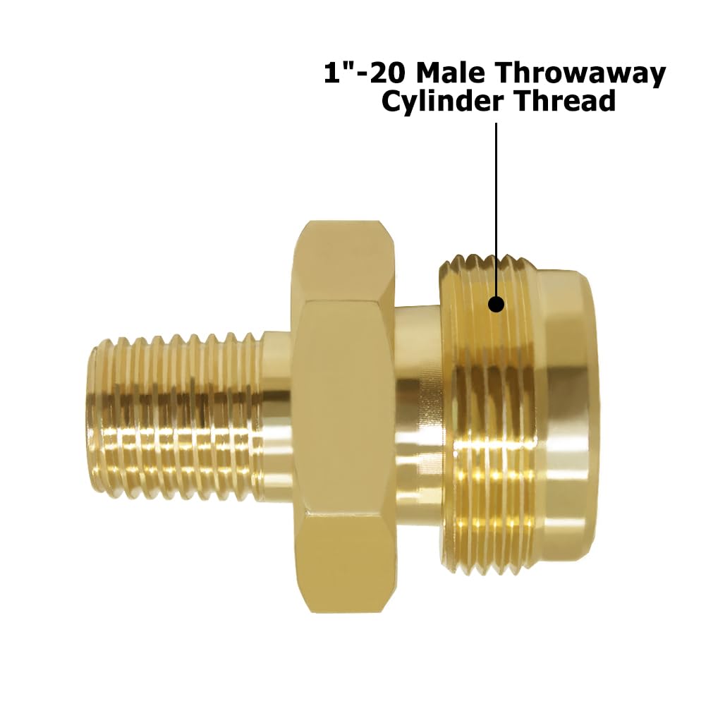 Hooshing fitting connecting tubing with 1-20 throwaway cylinder thread.