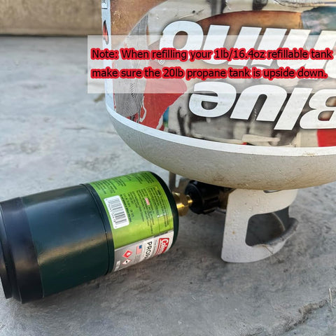Hooshing QCC1 regulator connection enables easy 1lb tank refills.