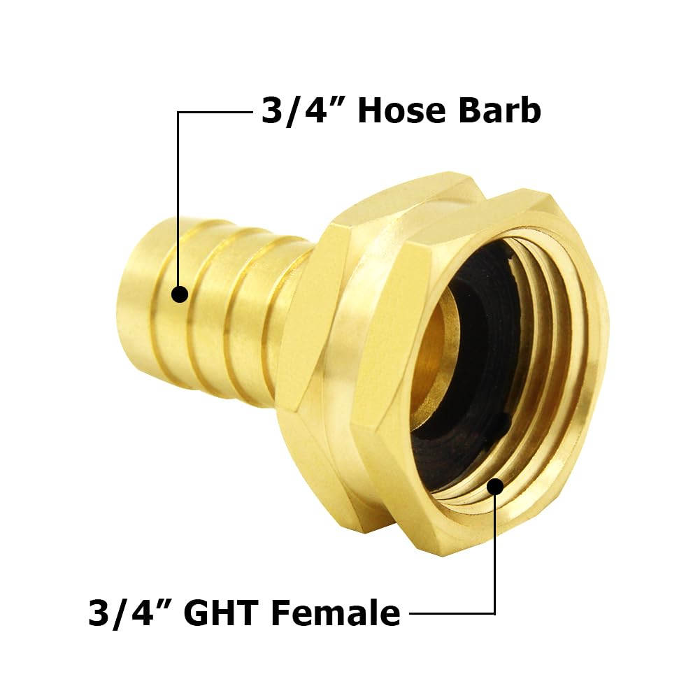 Solid brass hose connector with included gaskets for stronger seals.