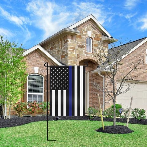 HOOSUN double-sided print flag close-up highlighting identical imagery from both sides.